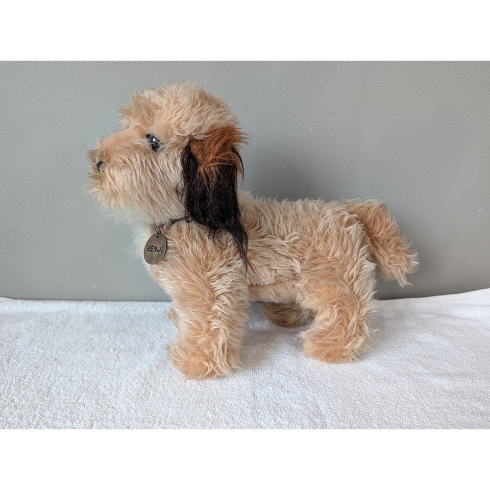 Dakin Benji Dog PlushnCollar Metal Tag 12" Vintage Stuffed Animal Plush Standing